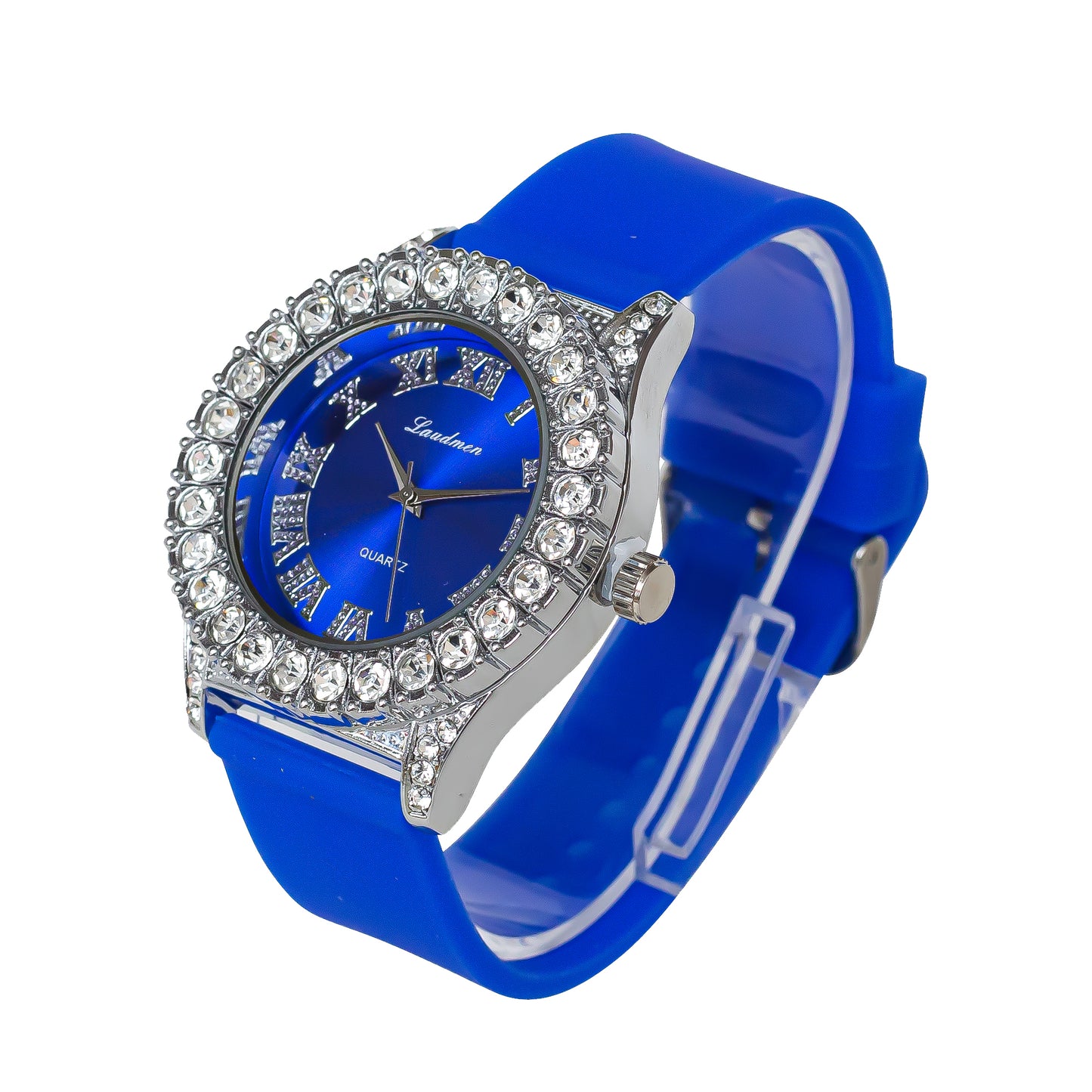 Women's Gold Plated Full Iced Bling Out Hip Hop Luxury Fashion Lab Diamond CZ Quartz Movement 44MM Dial Watch