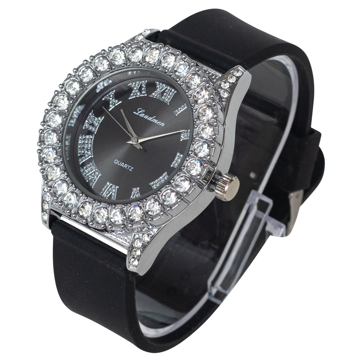 Women's Gold Plated Full Iced Bling Out Hip Hop Luxury Fashion Lab Diamond CZ Quartz Movement 44MM Dial Watch