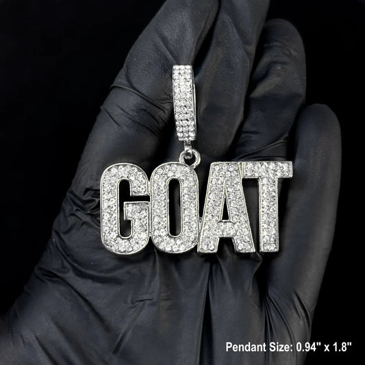 Men's Large Iced Out Goat Pendant with 12mm Iced Cuban Necklace