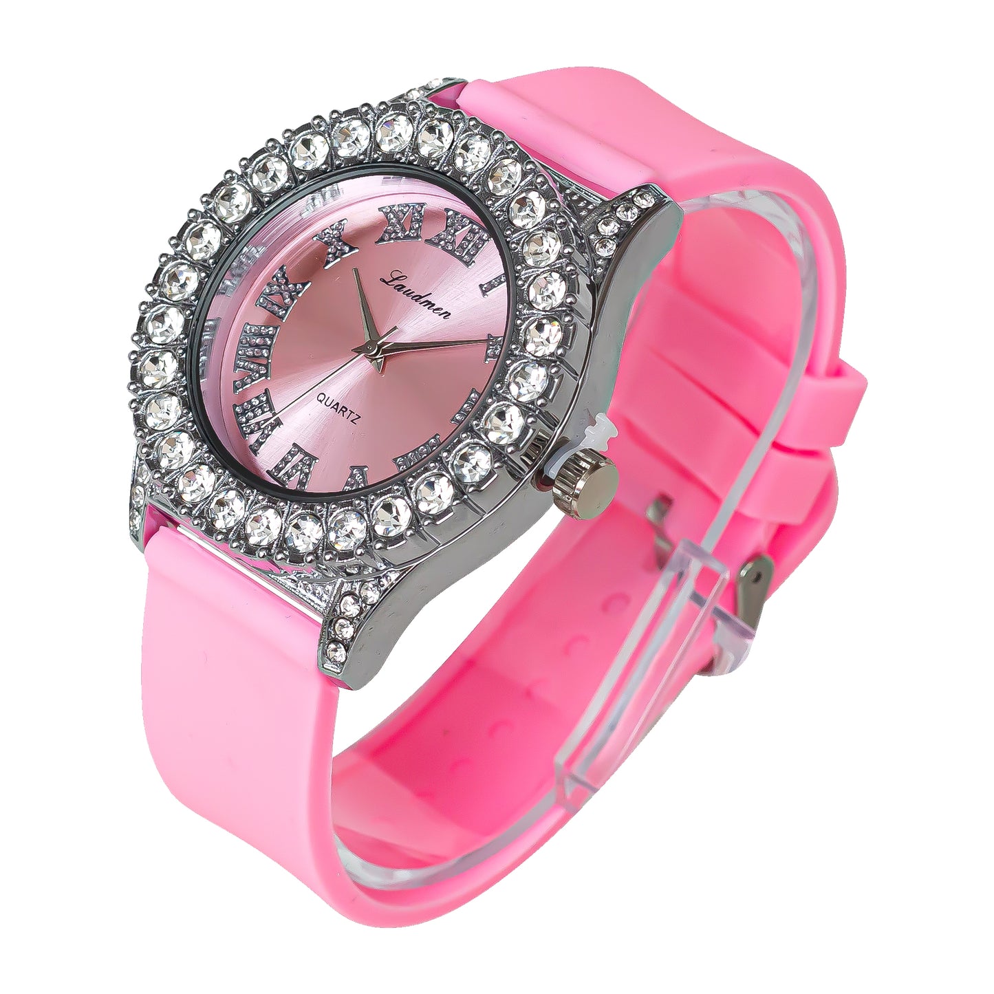Women's Gold Plated Full Iced Bling Out Hip Hop Luxury Fashion Lab Diamond CZ Quartz Movement 44MM Dial Watch