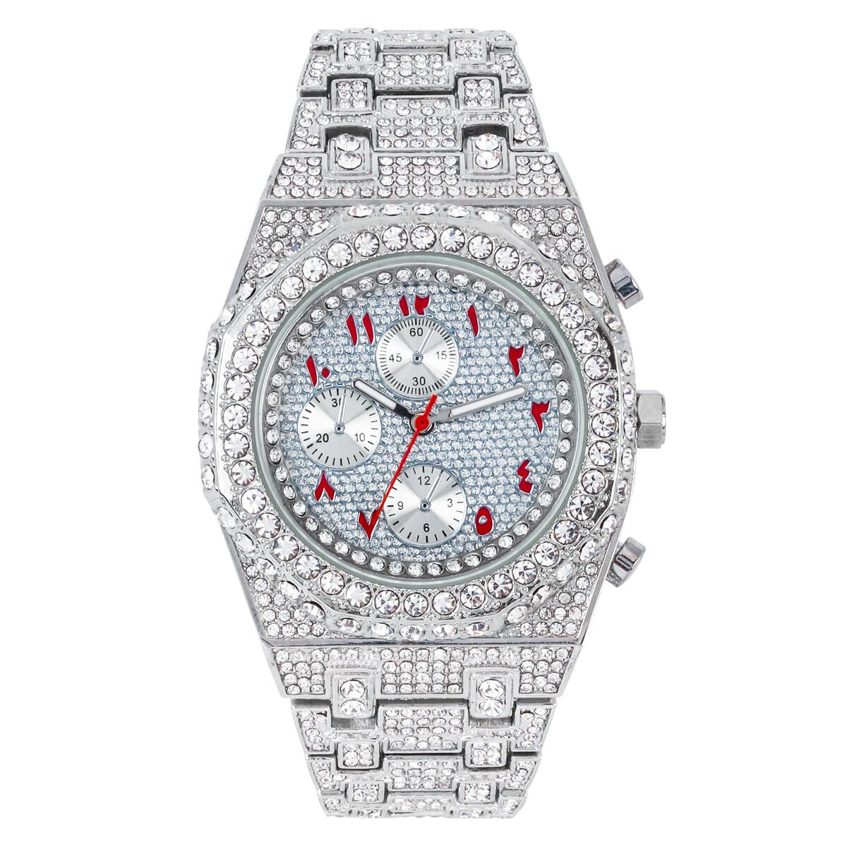 ICEDTAG Unisex 43MM Iced Out Gold Hip Hop Watch | CZ Diamond Bling Quartz Movement