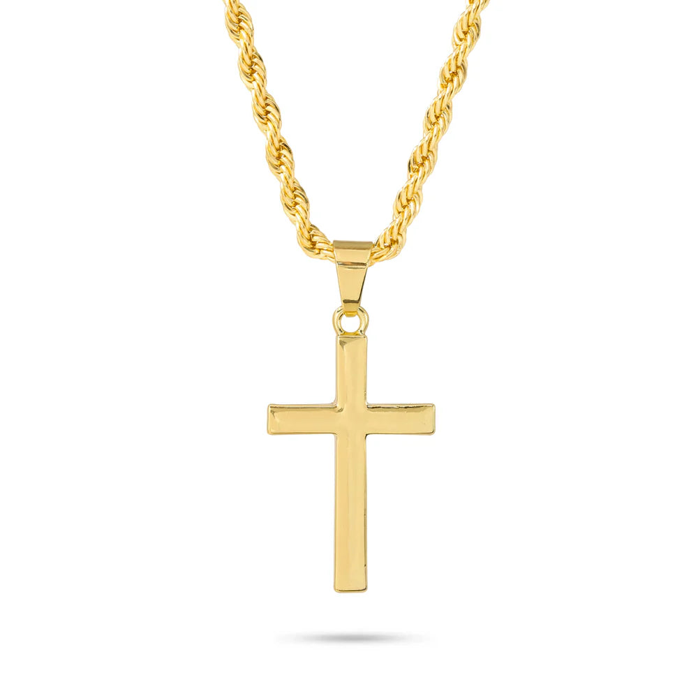 Men's Iced Out Lion & Cross Pendant Set with Clover Chain - 3 Piece Classic Hip Hop Jewelry Gift