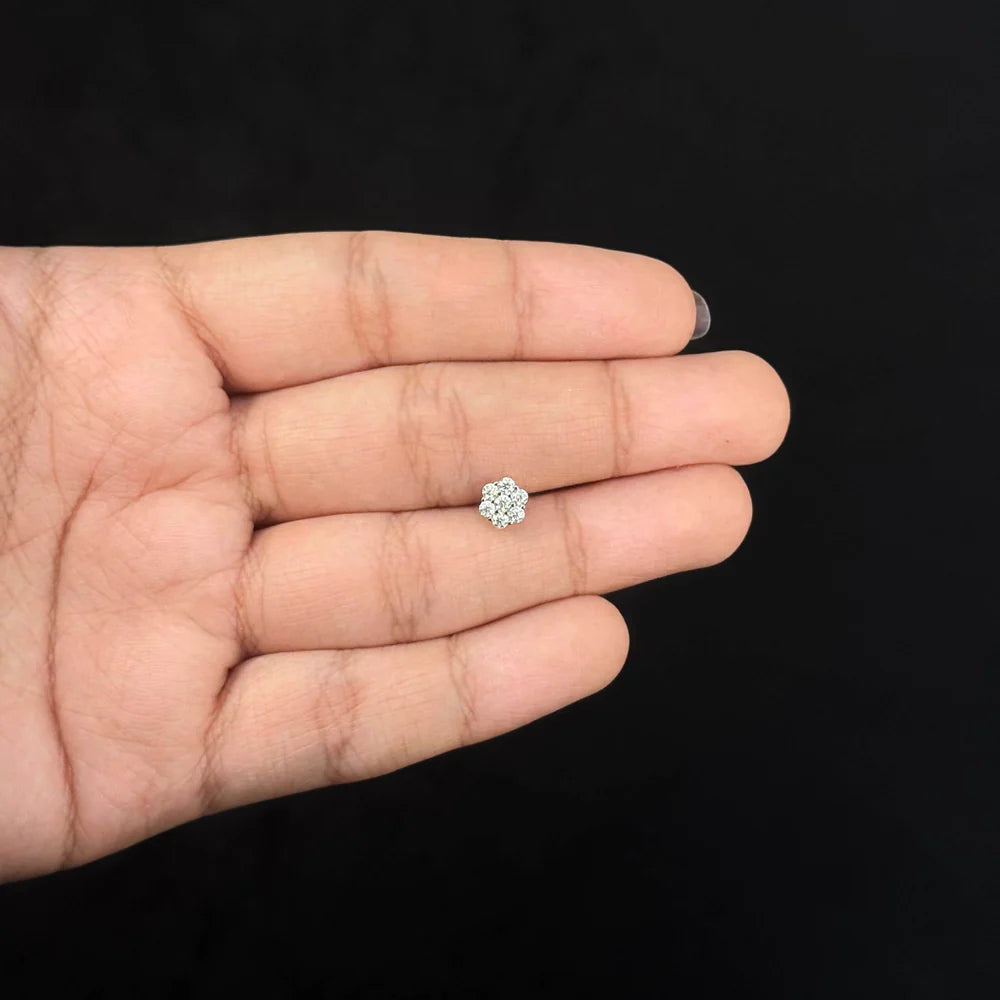 5mm Octagon Moissanite Cluster Earrings, 0.32ct DIamond Studs in White Gold